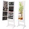 Lockable Freestanding Jewelry Cabinet Armoire with Full-Length Mirror and Lights
